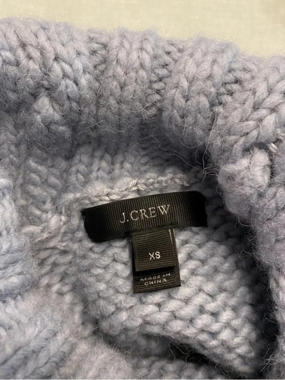 J. Crew powder blue wool alpaca chunky knit turtleneck sweater